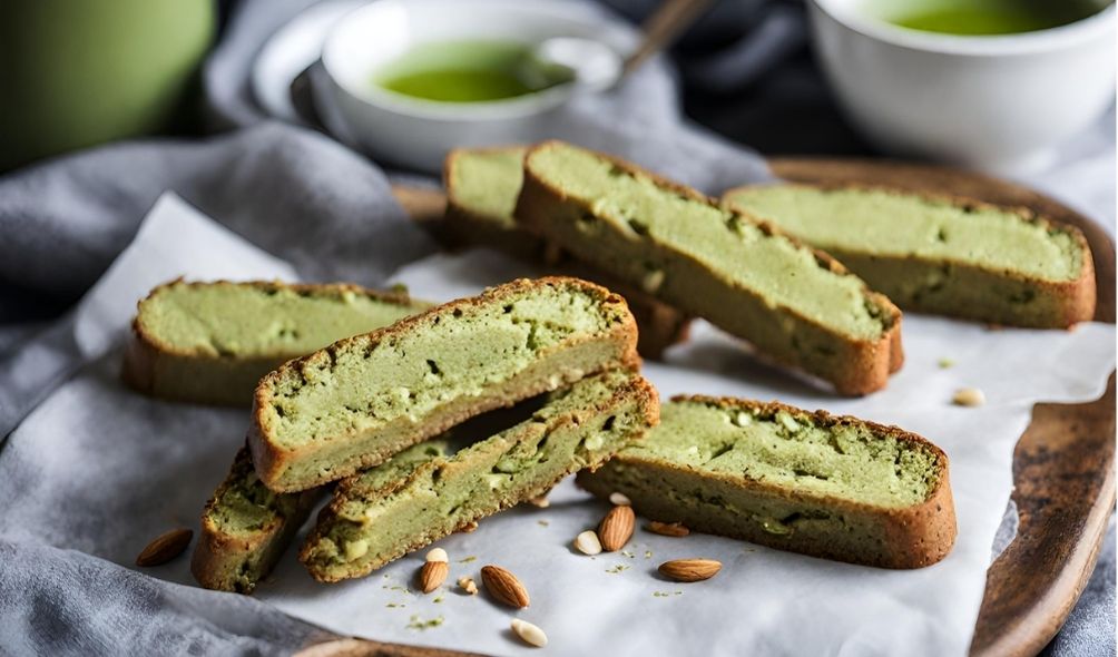 Matcha Almond Biscotti - Matchy Matcha